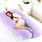 Full Body Pillow with Shredded Memory Foam and U-Shape Support, Removable Jersey Cover All Vera Mart