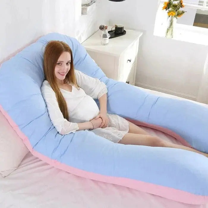 Full Body Pillow with Shredded Memory Foam and U-Shape Support, Removable Jersey Cover All Vera Mart