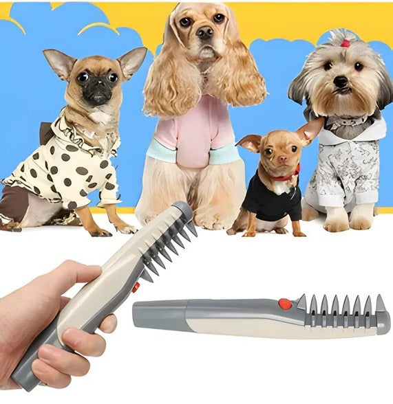 Dual Sided Pet Grooming Rake with Rounded Stainless Steel Teeth and Dematting Comb All Vera Mart