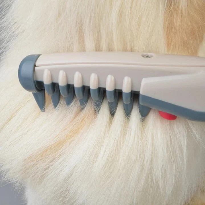 Dual Sided Pet Grooming Rake with Rounded Stainless Steel Teeth and Dematting Comb All Vera Mart