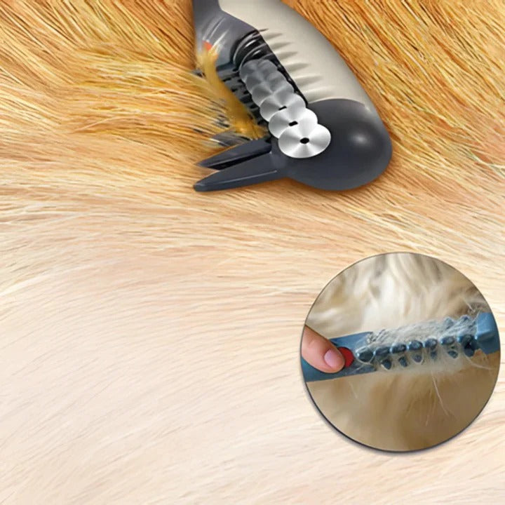 Dual Sided Pet Grooming Rake with Rounded Stainless Steel Teeth and Dematting Comb All Vera Mart