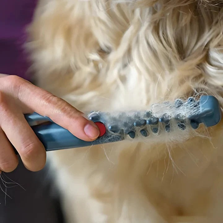 Dual Sided Pet Grooming Rake with Rounded Stainless Steel Teeth and Dematting Comb All Vera Mart