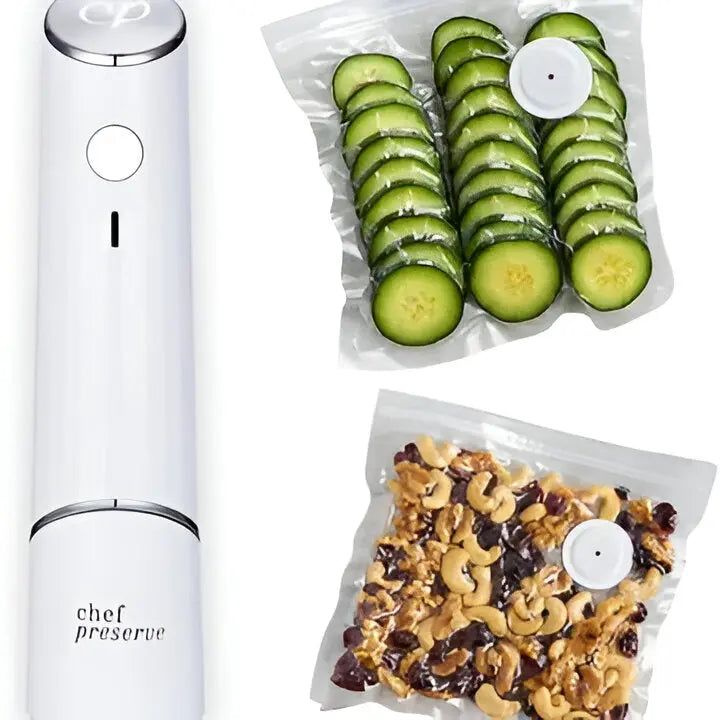Food Vacuum Sealer with Rechargeable Battery and Reusable Bags, Compact Portable All Vera Mart
