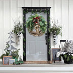 Christmas Wreath with Pinecones and Berries, 17-Inch Weather-Resistant Boho Vine Base All Vera Mart