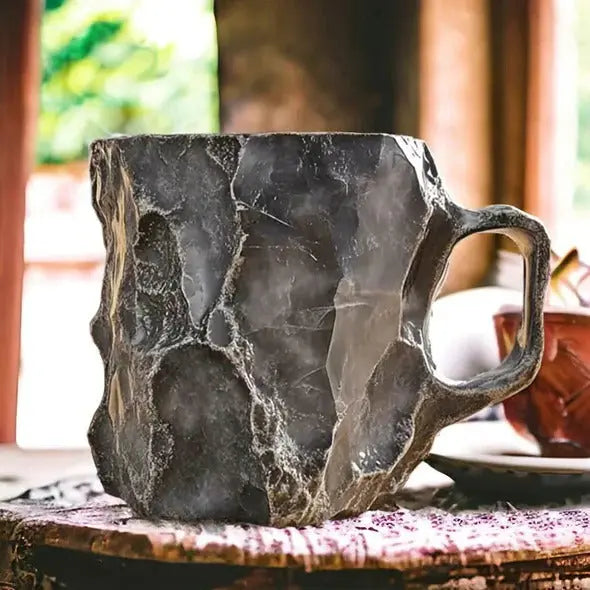 Crystal Finish Coffee Mug with Heat Resistant Glass and Faceted Design, 10.14 Fl Oz All Vera Mart