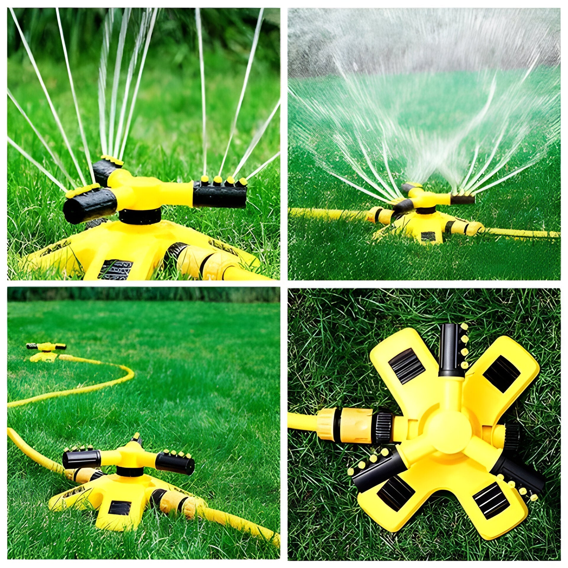 Garden Sprinkler with 4 Adjustable Nozzles and 360 Degree Rotation All Vera Mart