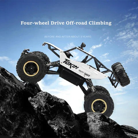 Rechargeable 1:12 Scale 4WD Remote Control Monster Truck with Two Battery Packs and a 2.4GHz Controller