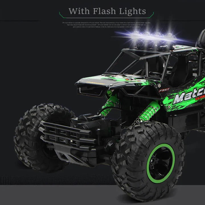 Rechargeable 1:12 Scale 4WD Remote Control Monster Truck with Two Battery Packs and a 2.4GHz Controller