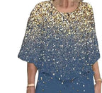 Blue Two Piece Set with Three Quarter Sleeves and Round Neckline for Women All Vera Mart