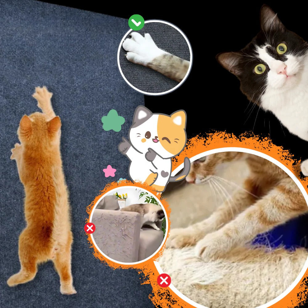 Cat Scratch Pad with Adhesive Backing and Tear Resistant Material, Multi-Surface Compatible All Vera Mart