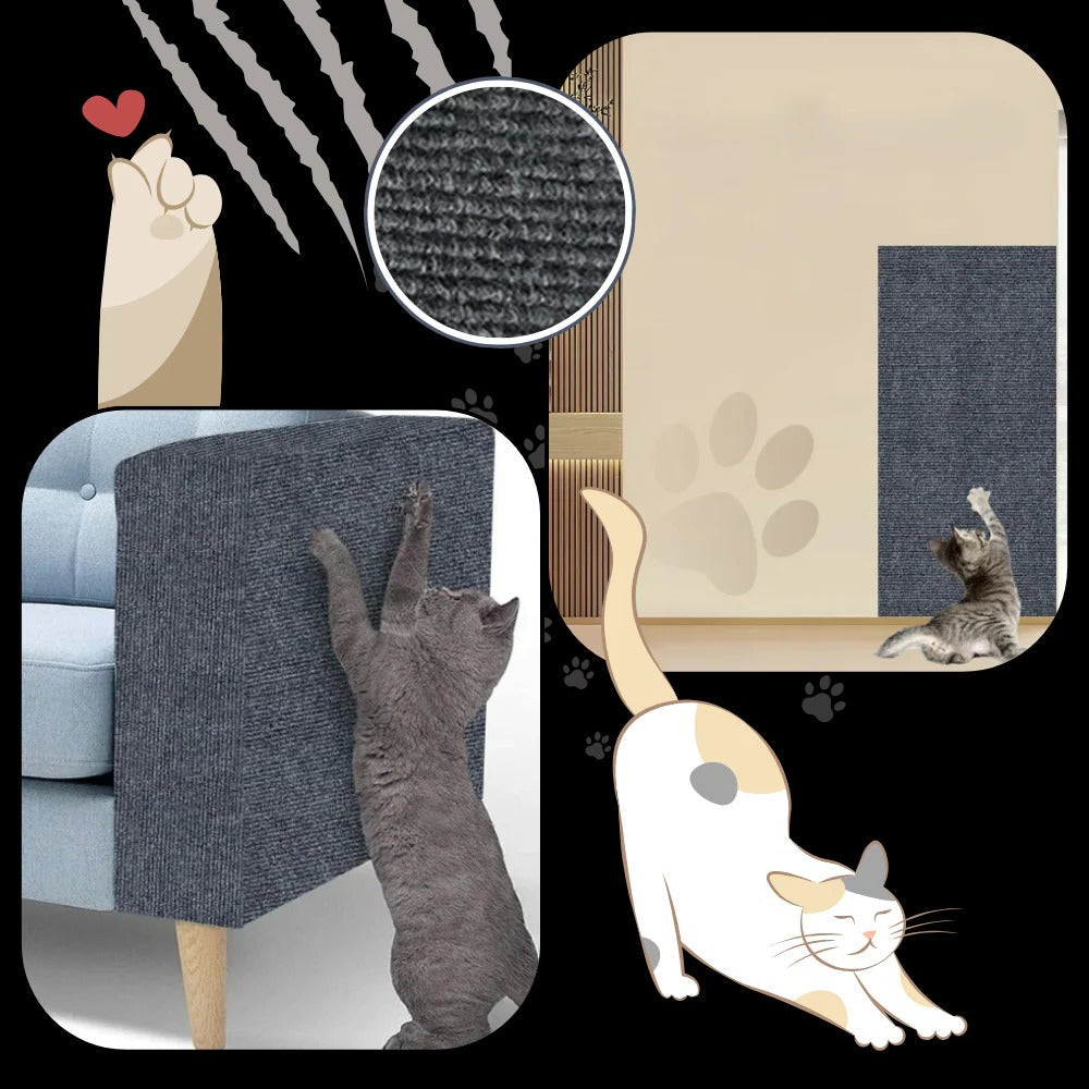 Cat Scratch Pad with Adhesive Backing and Tear Resistant Material, Multi-Surface Compatible All Vera Mart