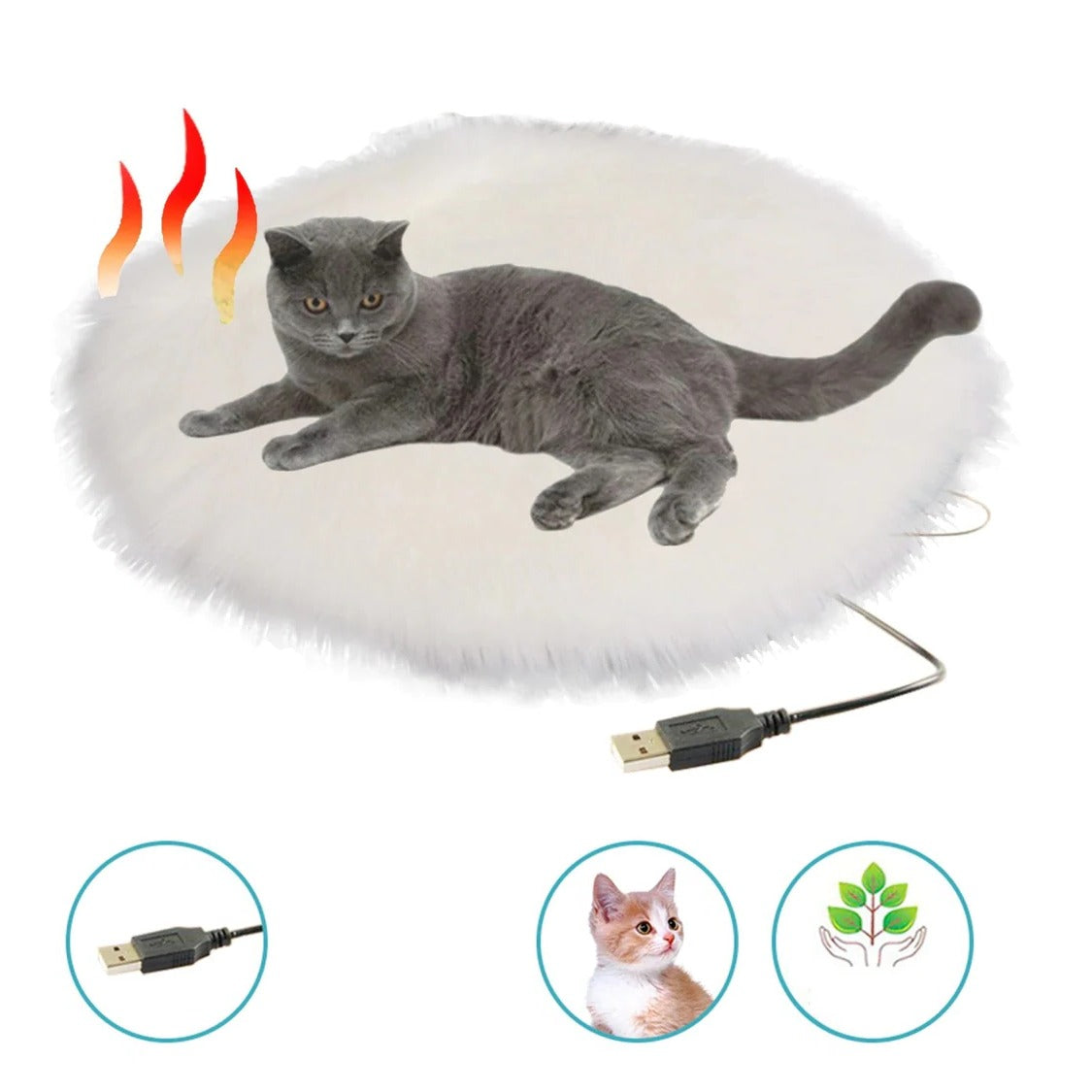 Heated Pet Cushion with USB Power and Constant Temperature Control for Small to Medium Pets All Vera Mart