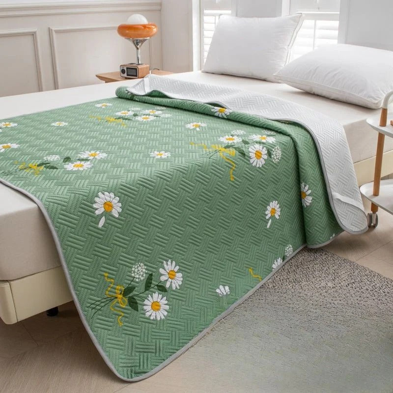 Temperature Regulating Mattress Pad with Quilted Airflow Design and Anti-Slip Backing All Vera Mart