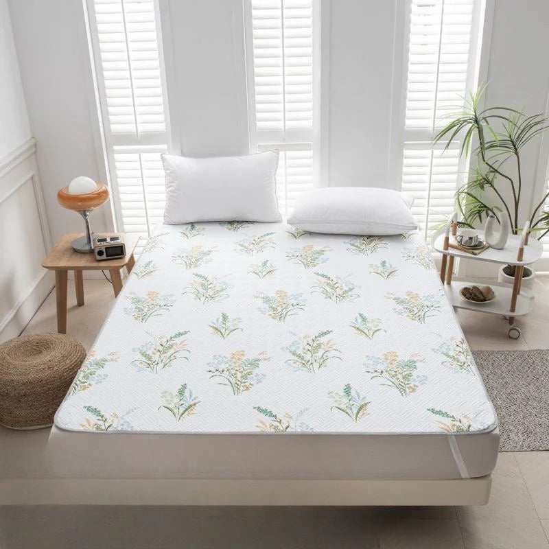 Temperature Regulating Mattress Pad with Quilted Airflow Design and Anti-Slip Backing All Vera Mart