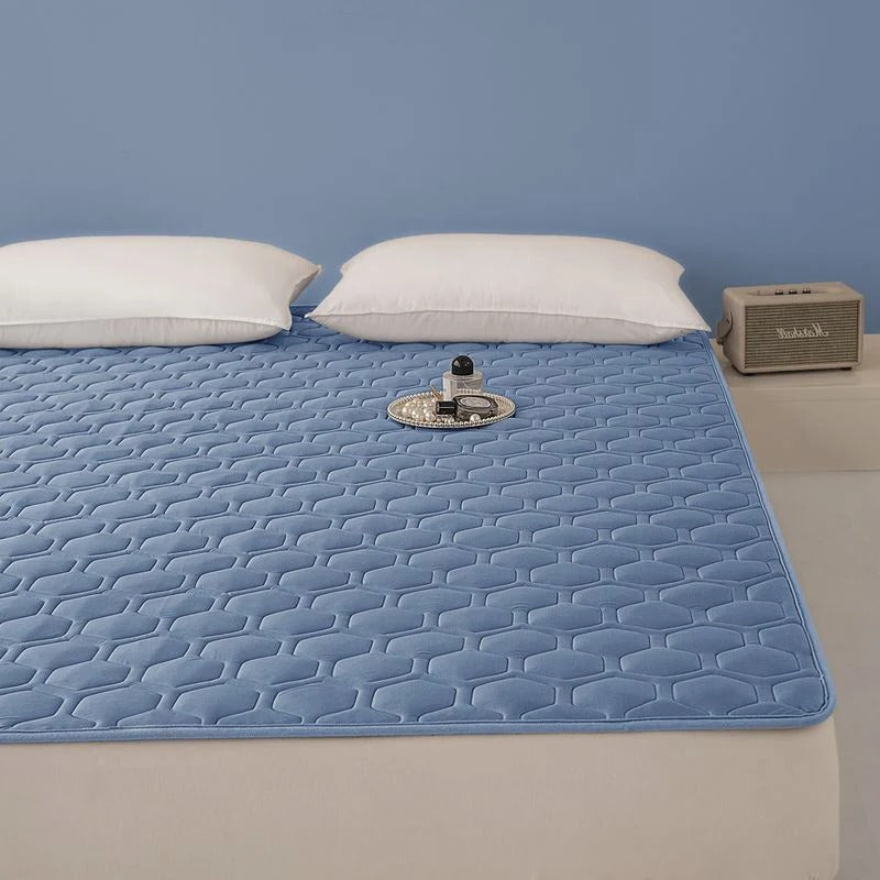 Temperature Regulating Mattress Pad with Quilted Airflow Design and Anti-Slip Backing All Vera Mart
