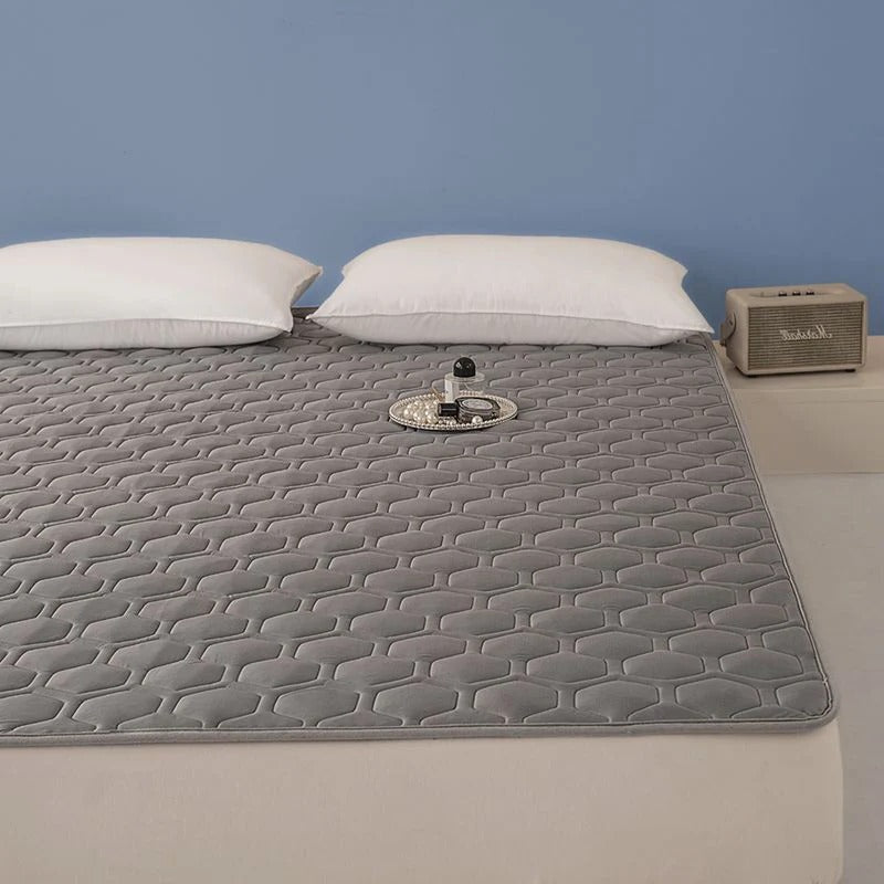 Temperature Regulating Mattress Pad with Quilted Airflow Design and Anti-Slip Backing All Vera Mart