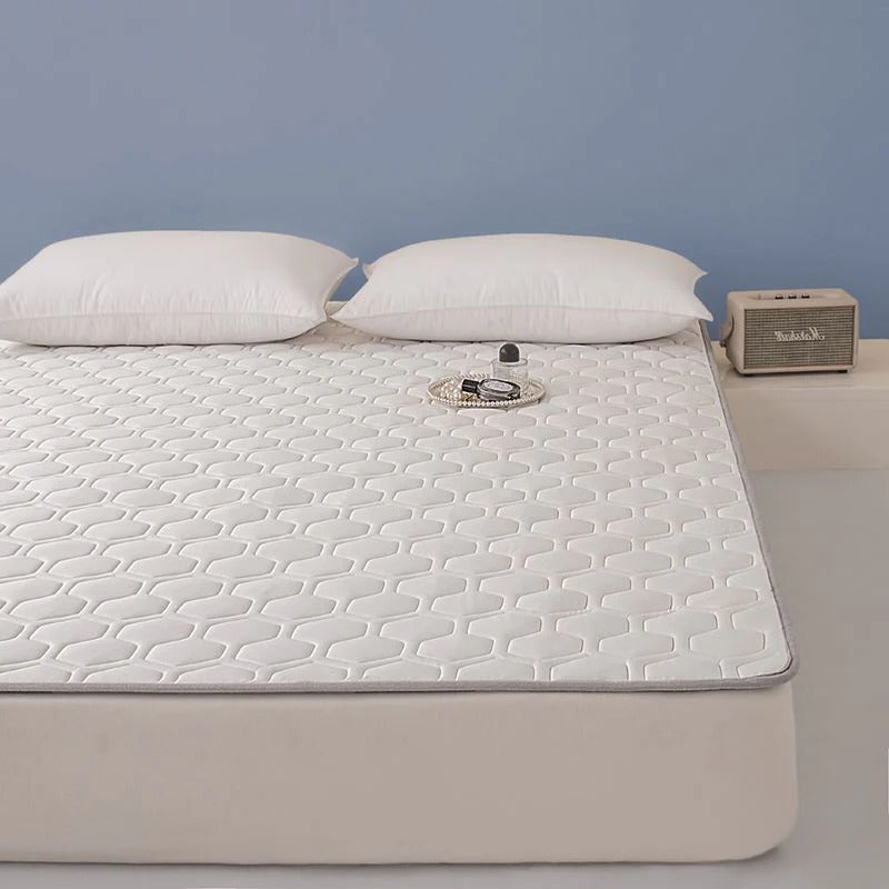 Temperature Regulating Mattress Pad with Quilted Airflow Design and Anti-Slip Backing All Vera Mart