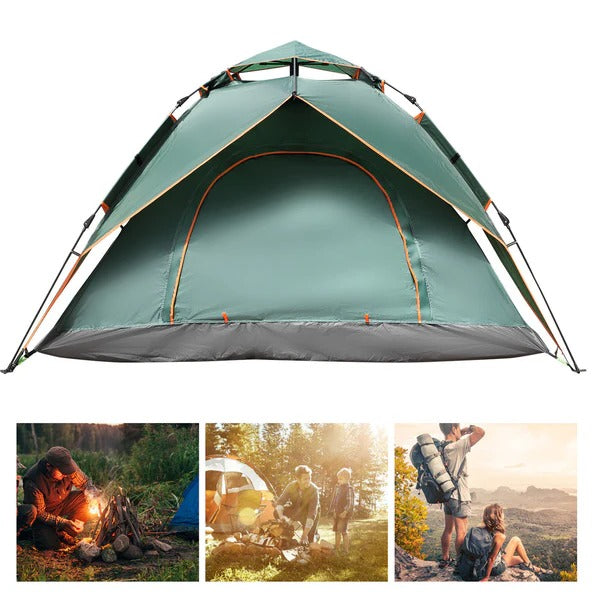 Automatic Camping Tent with Dual Doors and Vented Rainfly for 3-4 People All Vera Mart