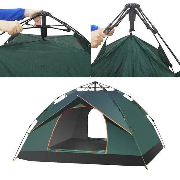 Automatic Camping Tent with Dual Doors and Vented Rainfly for 3-4 People All Vera Mart