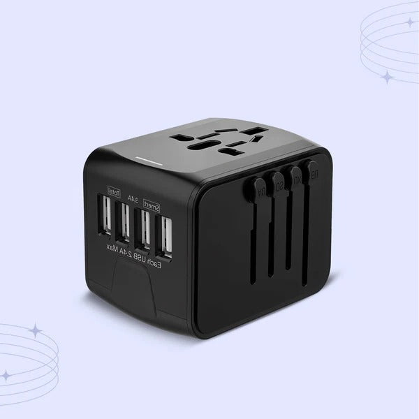 International Power Adapter with Four USB Charging Ports and Surge Protection All Vera Mart