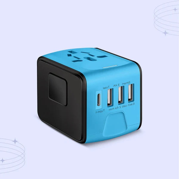 International Power Adapter with Four USB Charging Ports and Surge Protection All Vera Mart