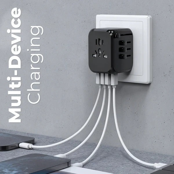 International Power Adapter with Four USB Charging Ports and Surge Protection All Vera Mart