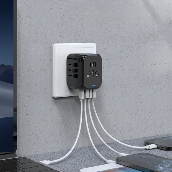 International Power Adapter with Four USB Charging Ports and Surge Protection All Vera Mart