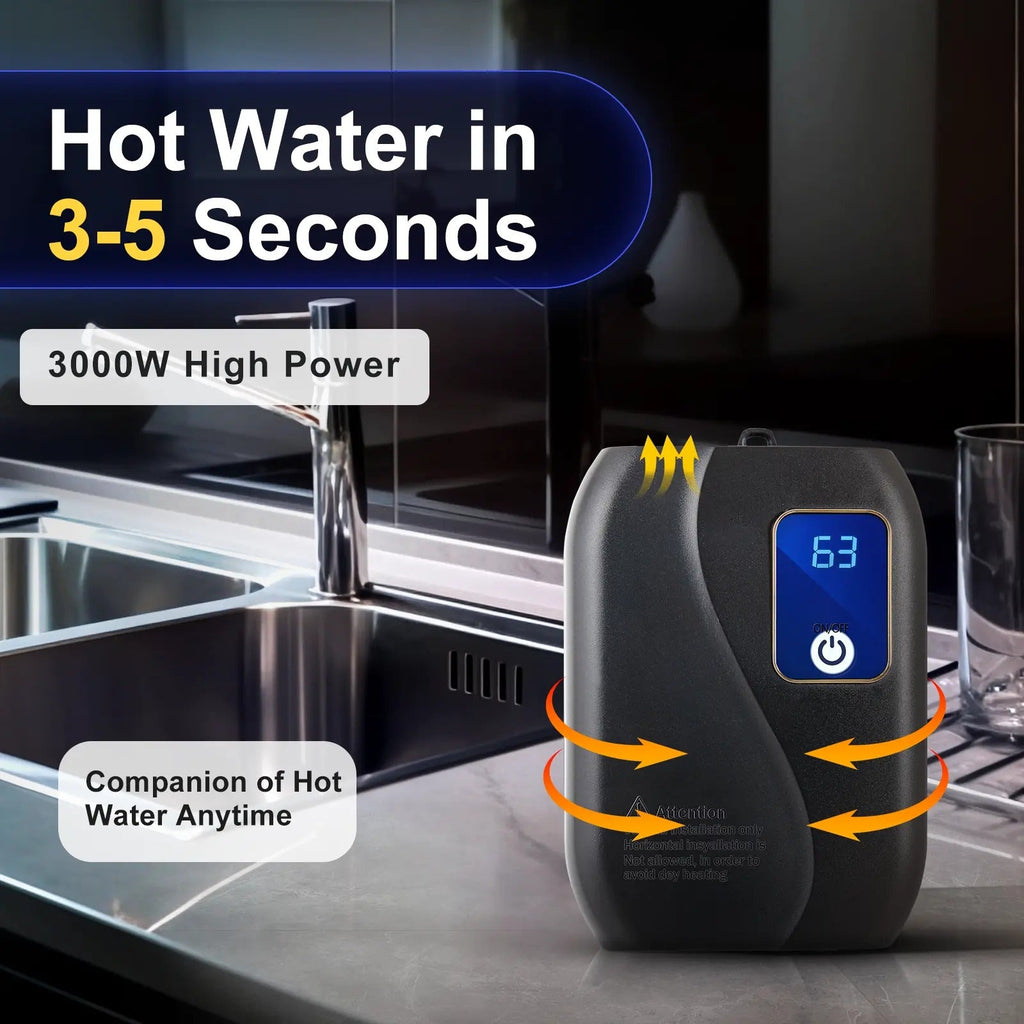 Electric Tankless Water Heater with Digital Temperature Display and Automatic Flow Detection All Vera Mart