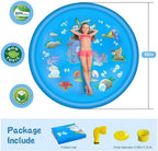 Outdoor Splash Pad 68 Inch with Adjustable Water Spray and Inflatable Edge, Ages 1-8 All Vera Mart