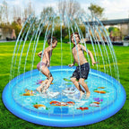 Outdoor Splash Pad 68 Inch with Adjustable Water Spray and Inflatable Edge, Ages 1-8 All Vera Mart