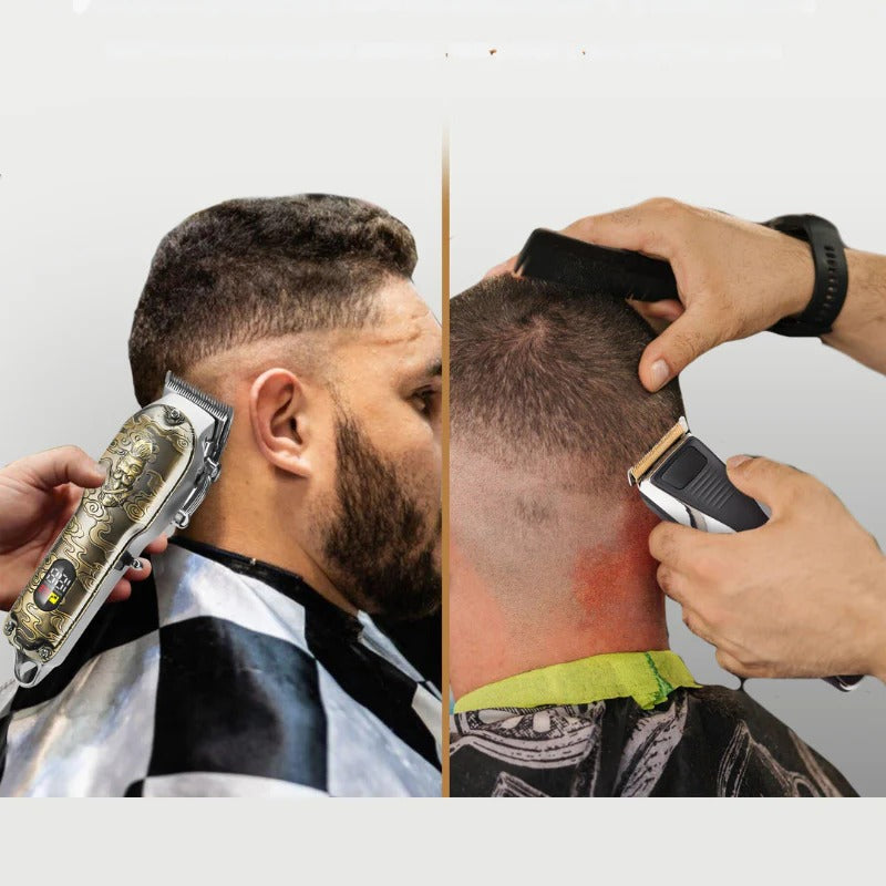 Electric Hair and Beard Trimmer with Four Interchangeable Heads and LED Display All Vera Mart