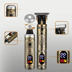 Electric Hair and Beard Trimmer with Four Interchangeable Heads and LED Display All Vera Mart