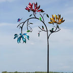 Flower Wind Spinner with Fade Resistant Design and Ground Stake All Vera Mart