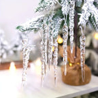Transparent Icicle Ornaments with Light Reflecting Surface, 12-Piece Set All Vera Mart