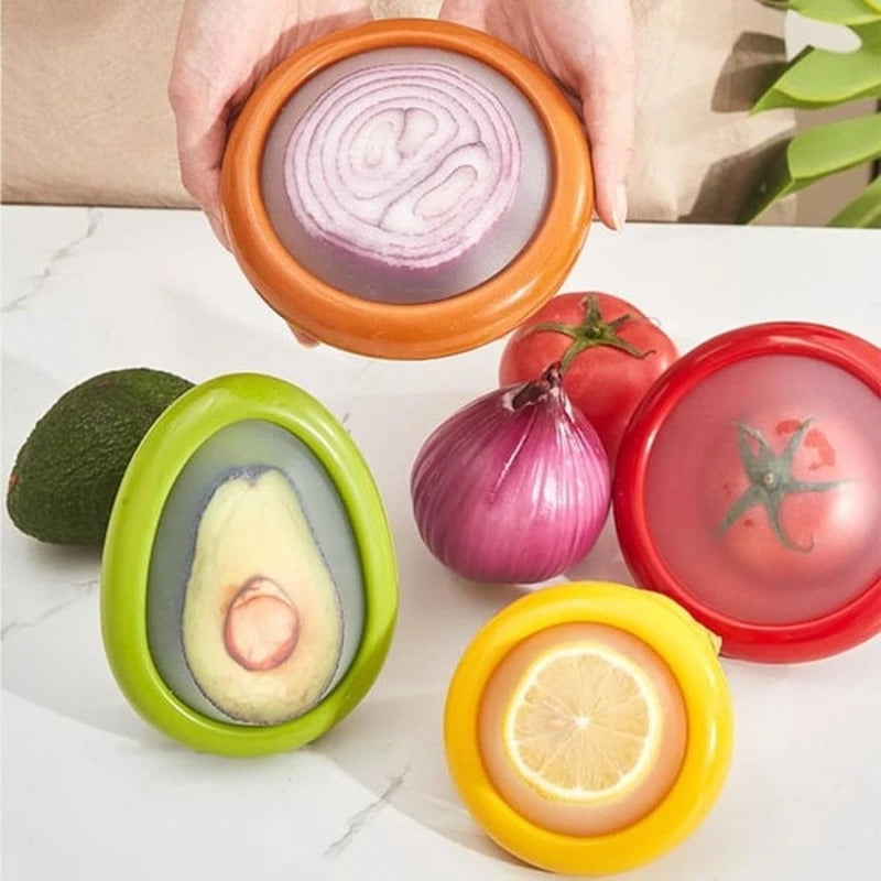 Produce Storage Box with Stretch Fit Lid and Rounded Stackable Shape All Vera Mart
