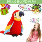 Interactive Parrot Plush Toy with Button Sounds and Counting Learning All Vera Mart