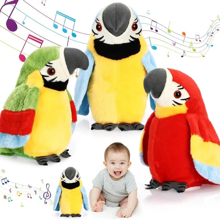 Interactive Parrot Plush Toy with Button Sounds and Counting Learning All Vera Mart