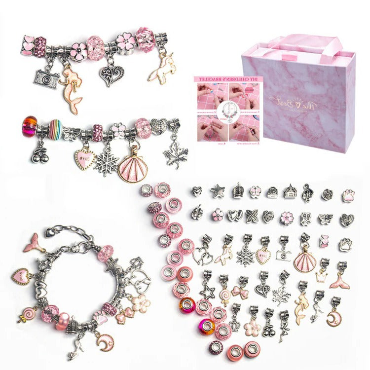Bead Craft Set with Mixed Colour Beads and Threading Strings All Vera Mart