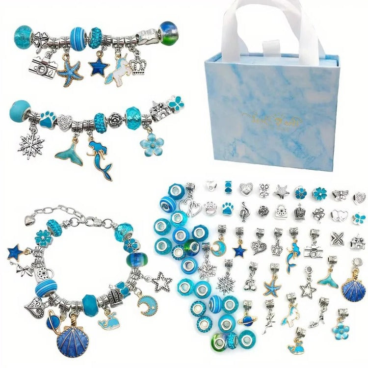 Bead Craft Set with Mixed Colour Beads and Threading Strings All Vera Mart