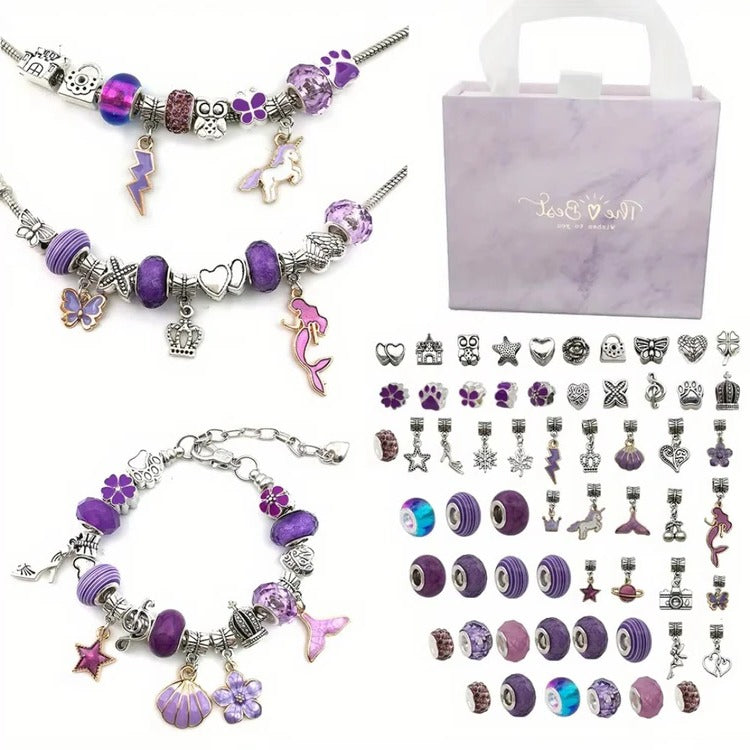 Bead Craft Set with Mixed Colour Beads and Threading Strings All Vera Mart