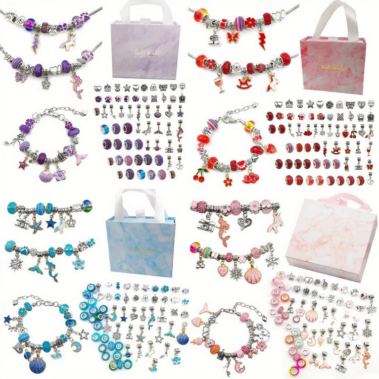Bead Craft Set with Mixed Colour Beads and Threading Strings All Vera Mart