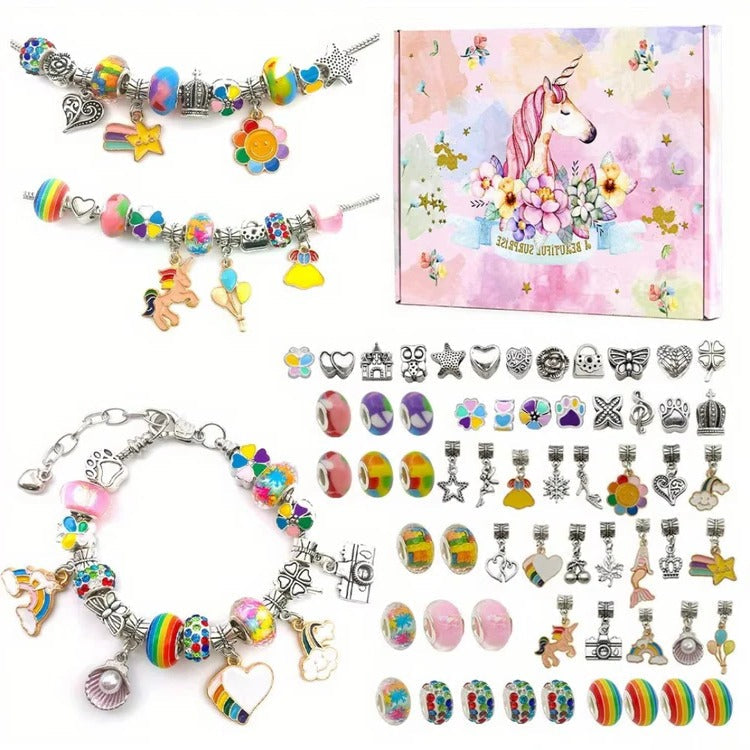 Bead Craft Set with Mixed Colour Beads and Threading Strings All Vera Mart