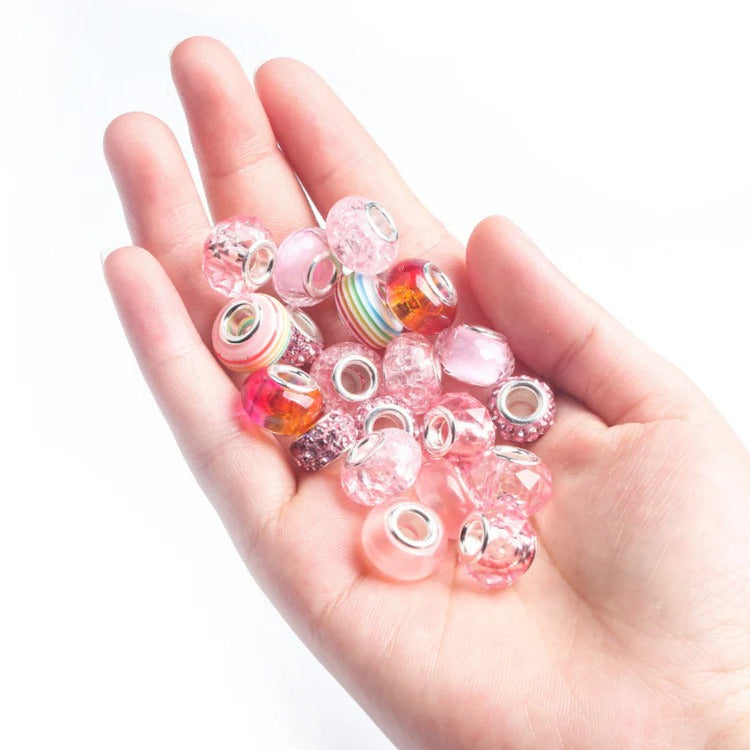 Bead Craft Set with Mixed Colour Beads and Threading Strings All Vera Mart