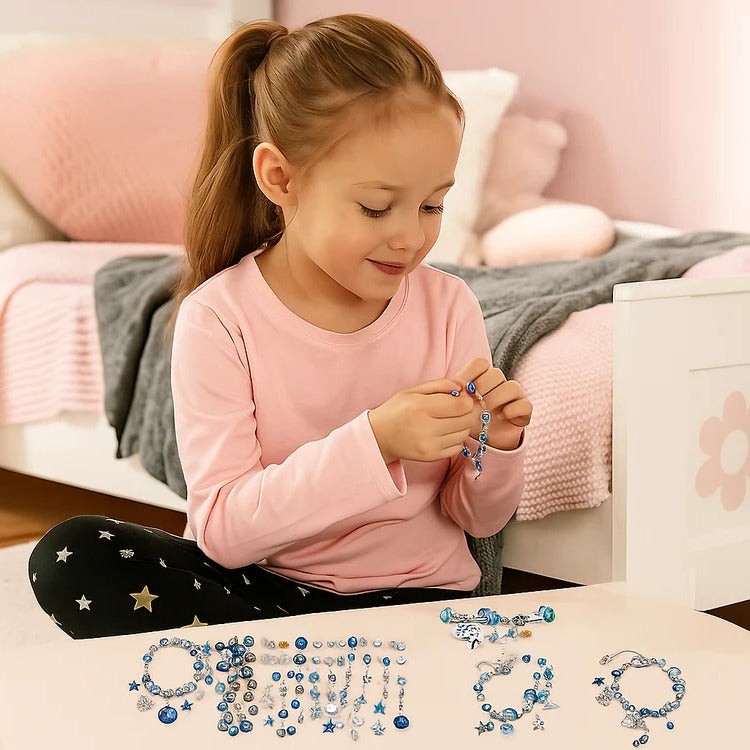 Bead Craft Set with Mixed Colour Beads and Threading Strings All Vera Mart