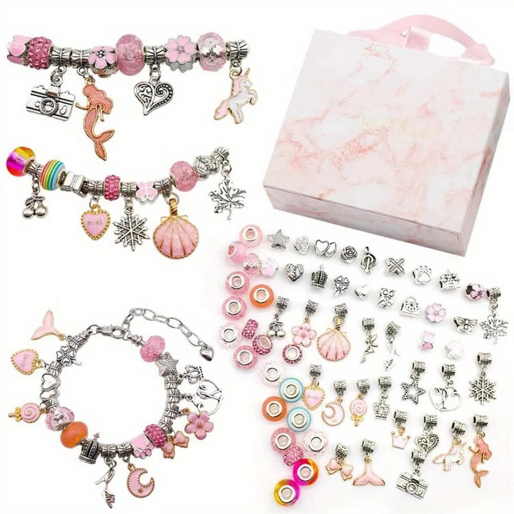 Bead Craft Set with Mixed Colour Beads and Threading Strings All Vera Mart