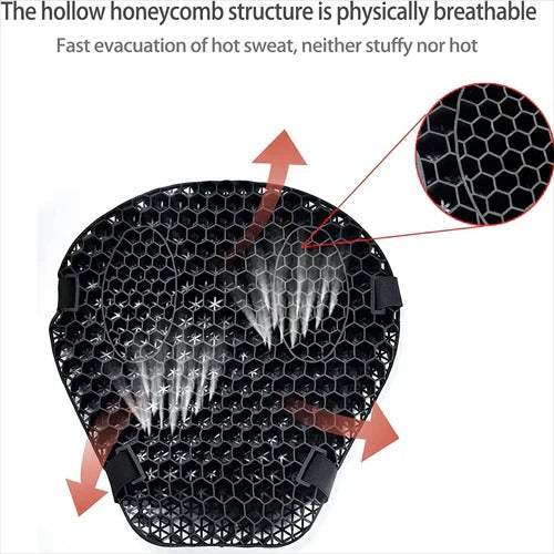 Motorcycle Seat Pad with Honeycomb Ventilation and Dual Adjustable Straps All Vera Mart
