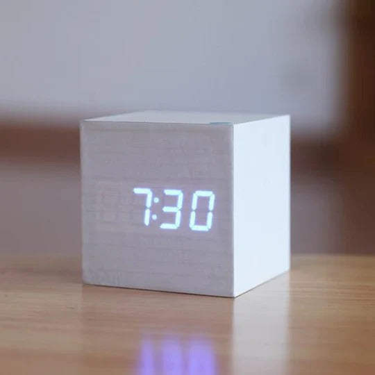 Hidden LED Digital Clock with Cube Design and Adjustable Brightness All Vera Mart