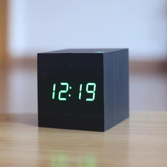 Hidden LED Digital Clock with Cube Design and Adjustable Brightness All Vera Mart