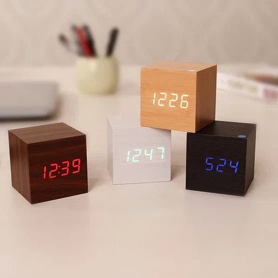 Hidden LED Digital Clock with Cube Design and Adjustable Brightness All Vera Mart