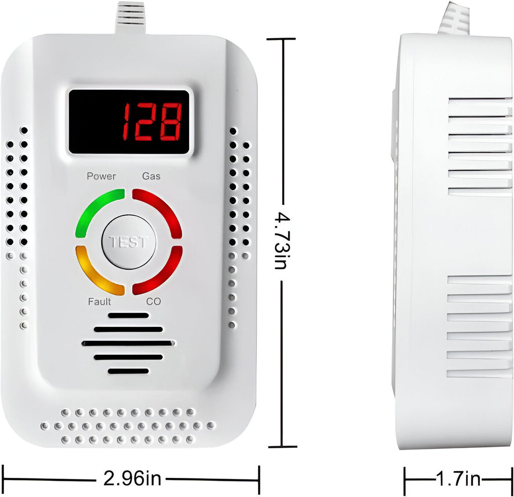 Gas and Carbon Monoxide Detector with Digital Display and Audible Alarm All Vera Mart